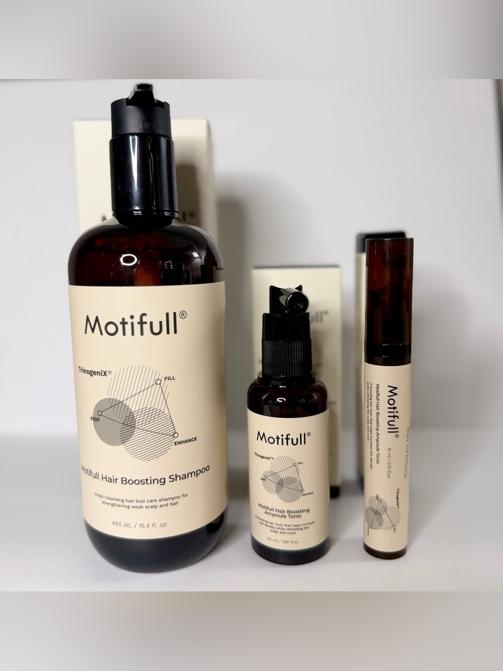 Motifull Hair Boosting 3-Piece Set Shampoo + Ampoule Tonic